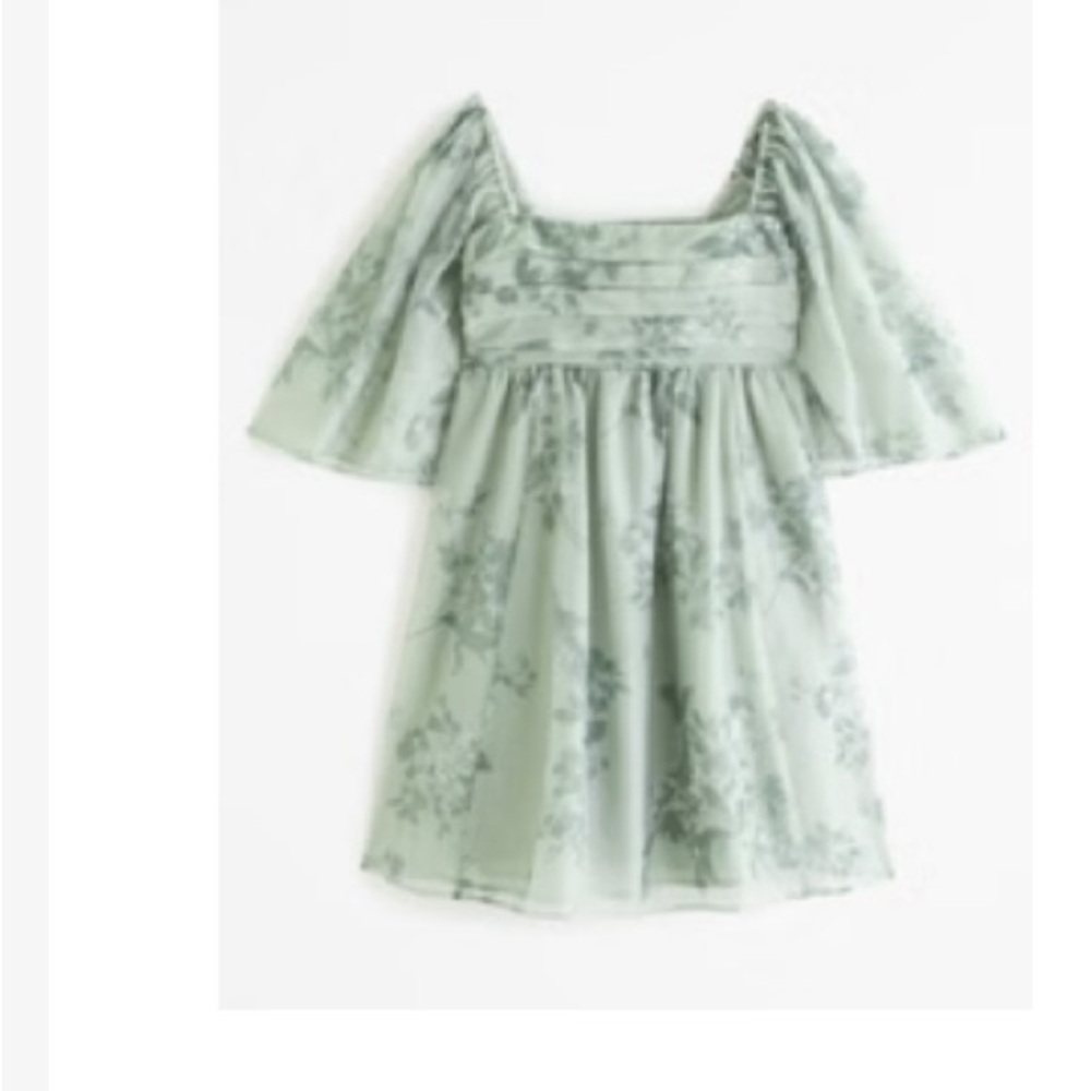 Sage Green Floral Emerson mini babydoll dress